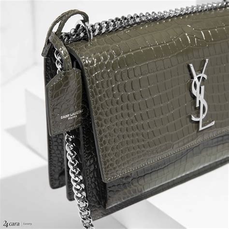 ysl sunset medium in crocodile embossed shiny leather|Saint Laurent Sunset Medium YSL Crossbody Bag in .